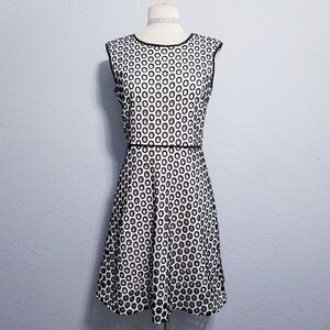 J. Crew black white print office glam party dress 2